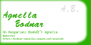 agnella bodnar business card